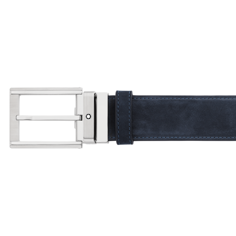 Black/blue 35 mm reversible leather belt