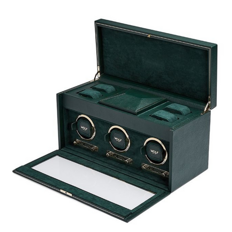 WOLF 1834 British Racing Green Triple Watch Winder  WOLF 1834