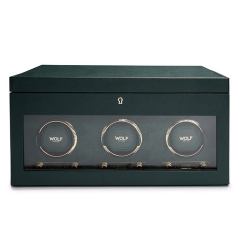 WOLF 1834 British Racing Green Triple Watch Winder  WOLF 1834