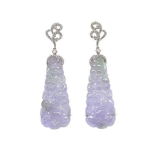 Lavender Jade Dangle Earrings  CH Collection