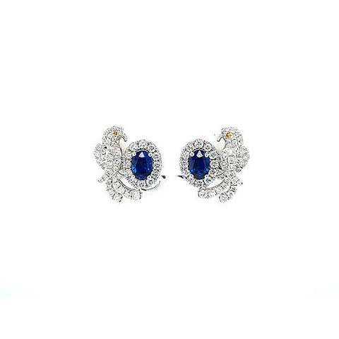 Sapphire Diamond Bird Earrings  CH Collection