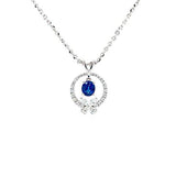 Sapphire Diamond Pendant and Chain  CH Collection