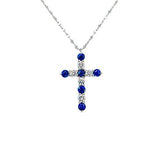 Sapphire Diamond Cross Pendant and Chain  CH Collection