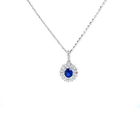 Sapphire Diamond Pendant and Chain  CH Collection