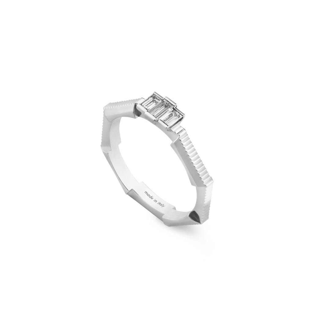 Gucci Link to Love Baguette Diamond Ring - YBC662457001  Gucci Jewelry