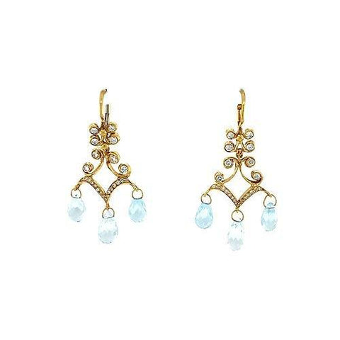 Aquamarine Diamond Earrings