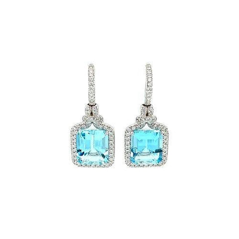 Aquamarine Diamond Earrings  CH Collection
