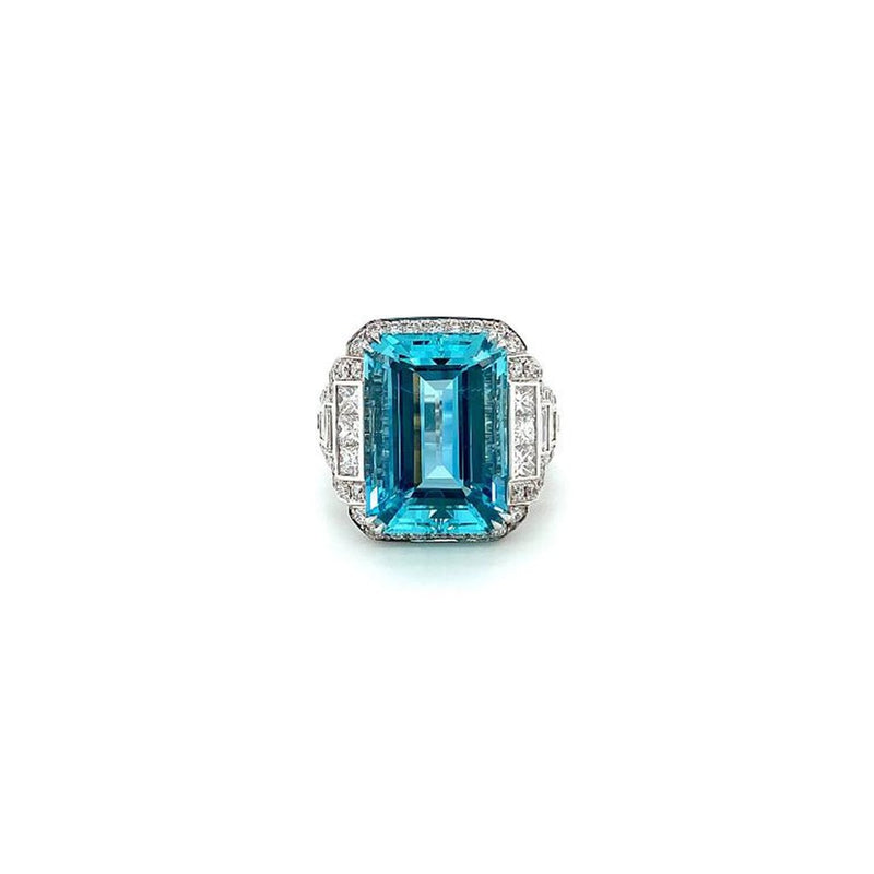 Aquamarine Diamond Ring