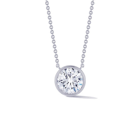 Bezel Set Diamond Solitaire Necklace  CH Collection