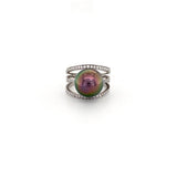 Black South Sea Pearl Diamond Ring