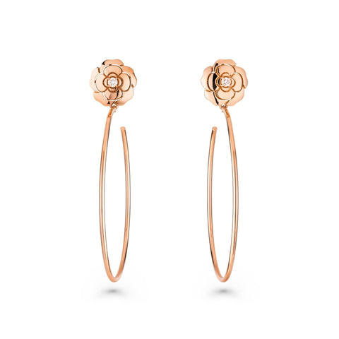 CHANEL Extrait de Camélia Hoop Earrings