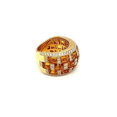Citrine Diamond Ring