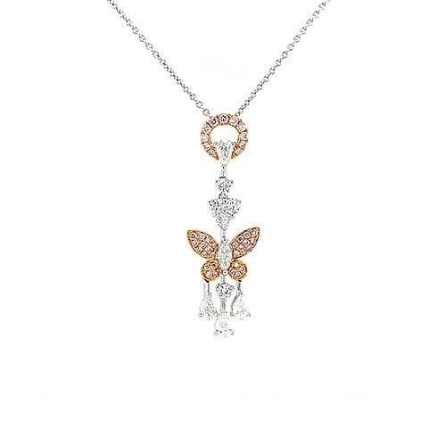 Diamond Butterfly Pendant and Chain  CH Collection