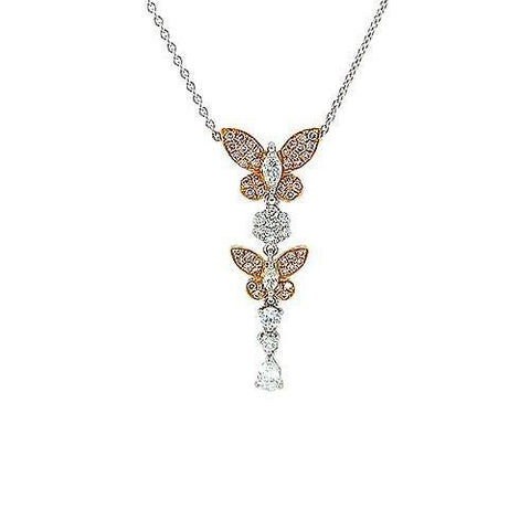 Diamond Butterfly Pendant and Chain  CH Collection