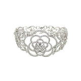 Diamond Flower Cuff Bangle