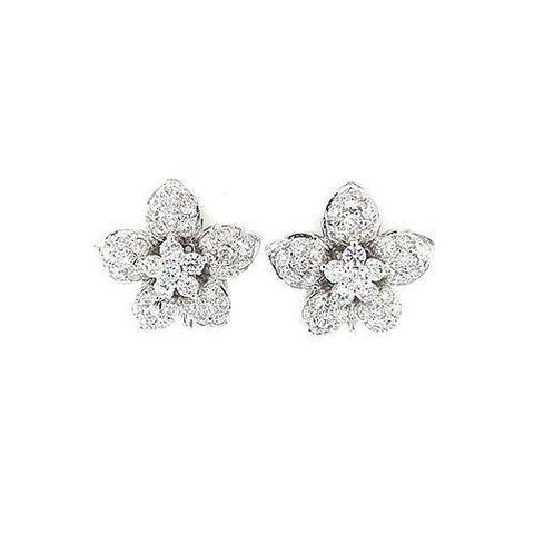 Diamond Flower Earrings