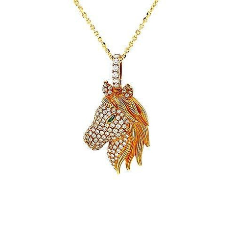 Diamond Horse Pendant and Chain