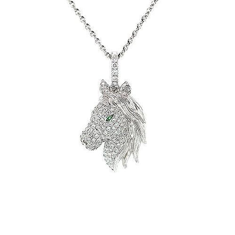 Diamond Horse Pendant and Chain
