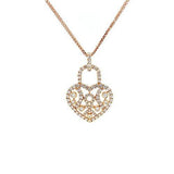 Diamond Key Lock Pendant and Chain