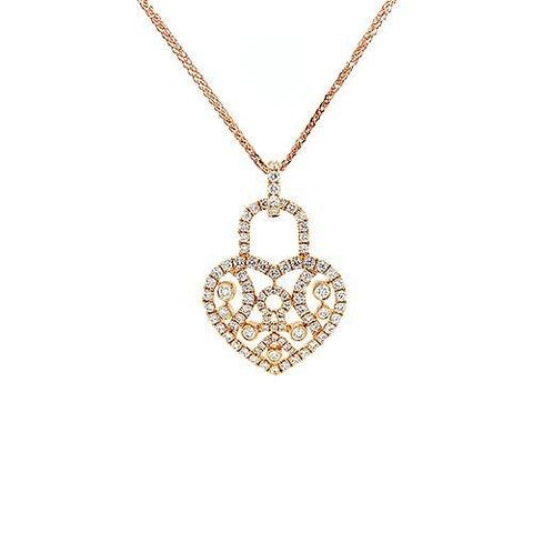 Diamond Key Lock Pendant and Chain