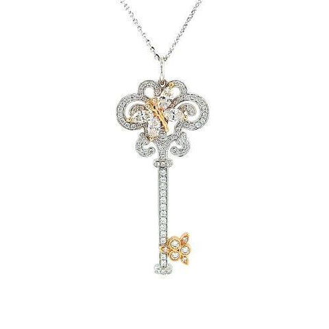 Diamond Key Pendant and Chain