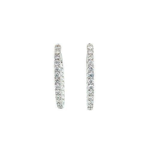 Diamond Oval Hoop Earrings