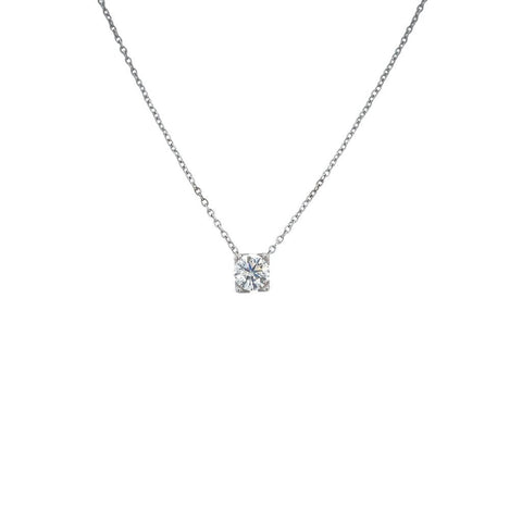 Diamond Solitaire Pendant and Chain