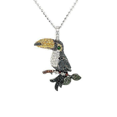 Diamond Toucan Pendant and Chain