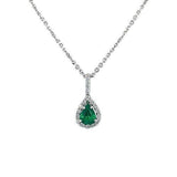 Emerald Diamond Pendant and Chain