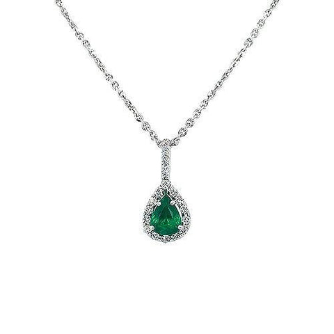 Emerald Diamond Pendant and Chain