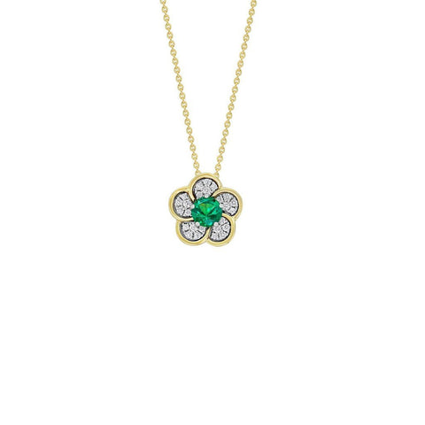 Emerald Diamond Pendant and Chain