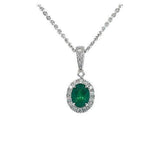 Emerald Diamond Pendant and Chain