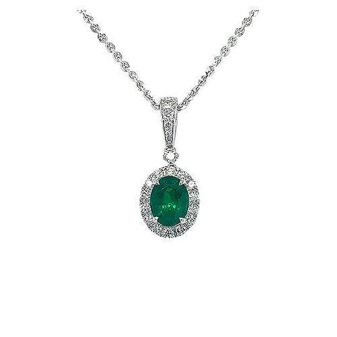 Emerald Diamond Pendant and Chain