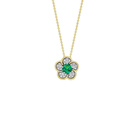 Emerald Diamond Pendant and Chain  CH Collection