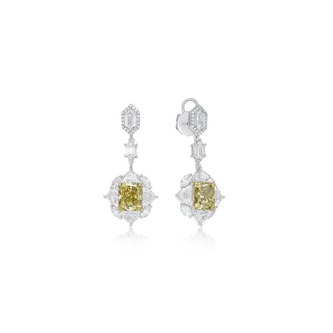 Fancy Color Dangling Diamond Earrings