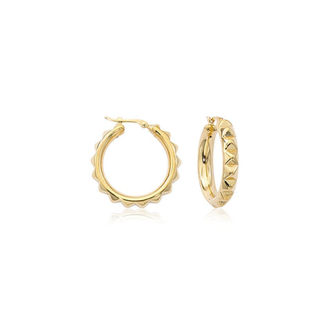 Gold Multi Pyramid Hoop Earrings  CH Collection