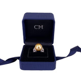Golden South Sea Pearl Diamond Ring