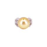 Golden South Sea Pearl Diamond Ring