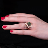 Green Garnet Frog Ring