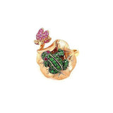 Green Garnet Frog Ring
