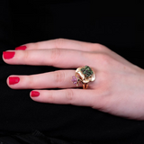 Green Garnet Frog Ring  CH Collection