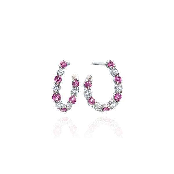 Gumuchian Pink Sapphire Diamond Hoop Earrings  CH Collection