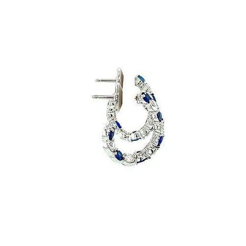 Gumuchian Sapphire Diamond Hoop Earrings