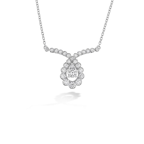 Hearts On Fire Aerial Regal Scroll Drop Necklace