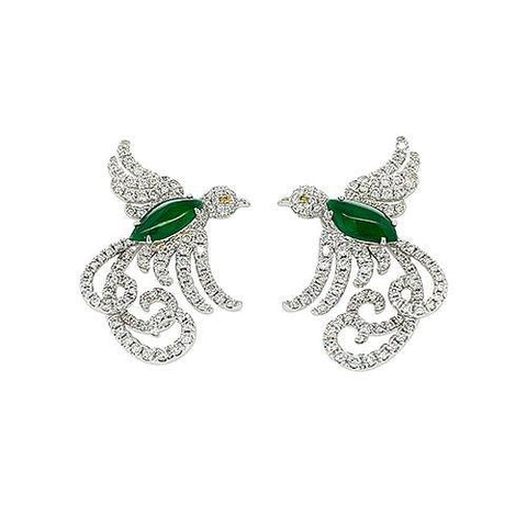 Jade Bird Diamond Earrings