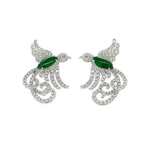 Jade Bird Diamond Earrings  CH Collection
