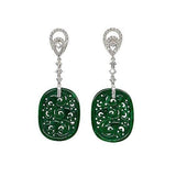 Jade Carved Dangle Earrings  CH Collection