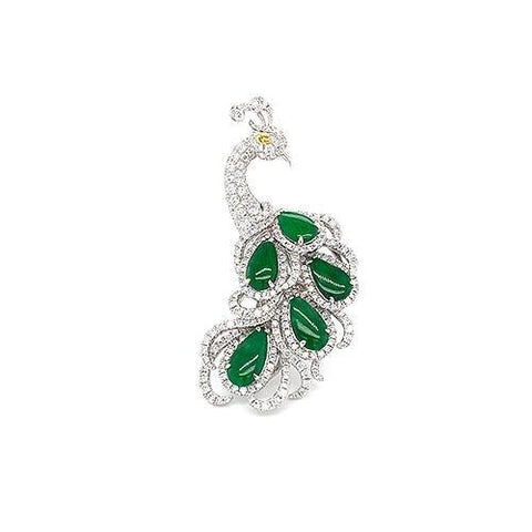 Jade Diamond Peacock Ring