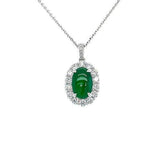 Jade Diamond Pendant and Chain