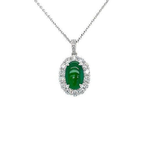Jade Diamond Pendant and Chain